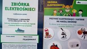 Informacje na plakacie dotyczące zbiórki elektrośmieci